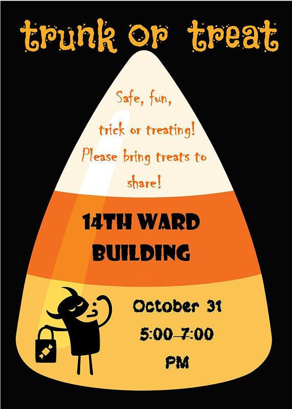 Lds Halloween Party Ideas
 LDS Trunk or Treat Invites