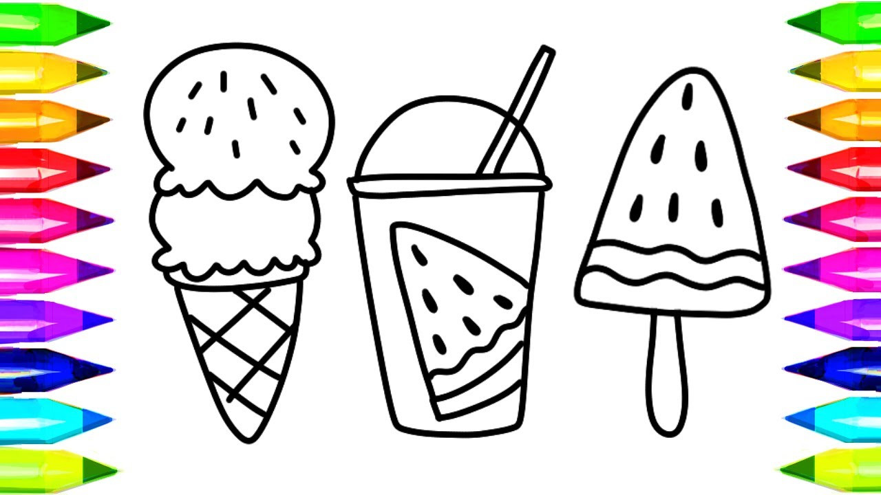 Learning Coloring Pages For Toddlers
 How to Draw Watermelon & Juice Coloring Pages