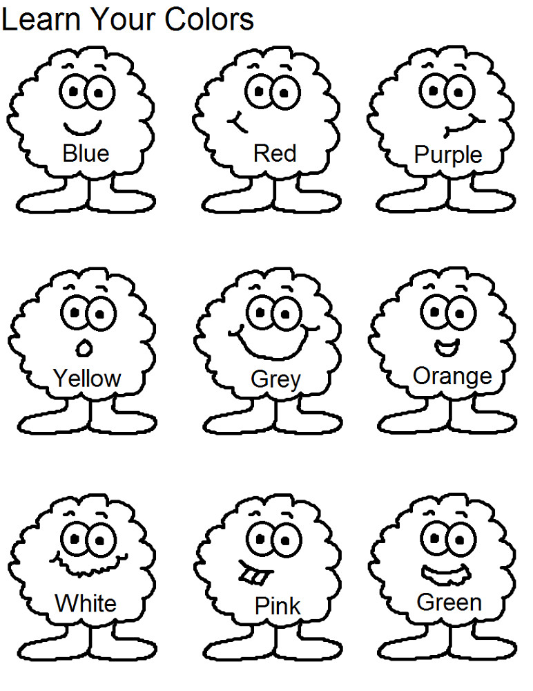 Learning Coloring Pages For Toddlers
 Toddlers Learning Printables
