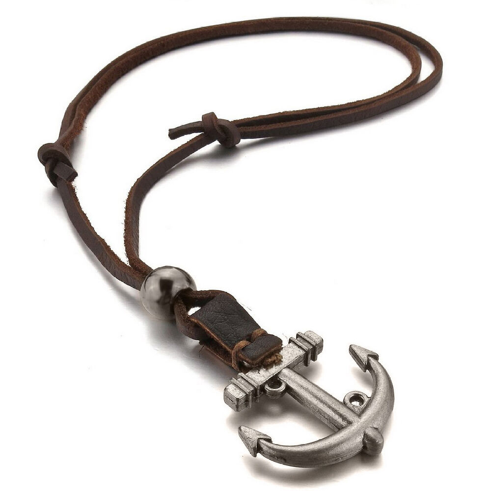 Leather Necklaces For Men
 MENDINO Men s Women s Alloy Leather Pendant Cord Rope