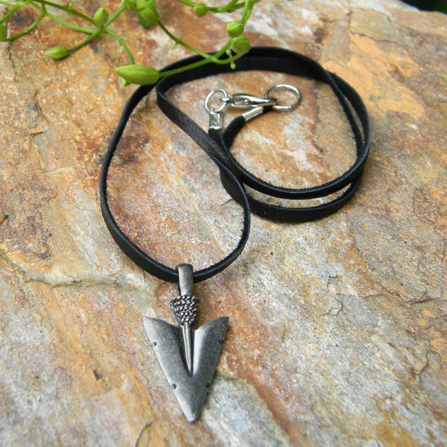 Leather Necklaces For Men
 Arrowhead necklace for man mens leather cord necklace for