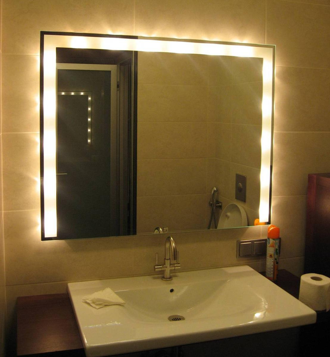 Led Bathroom Lighting
 amazing bathroom led lighting design behind square mirror
