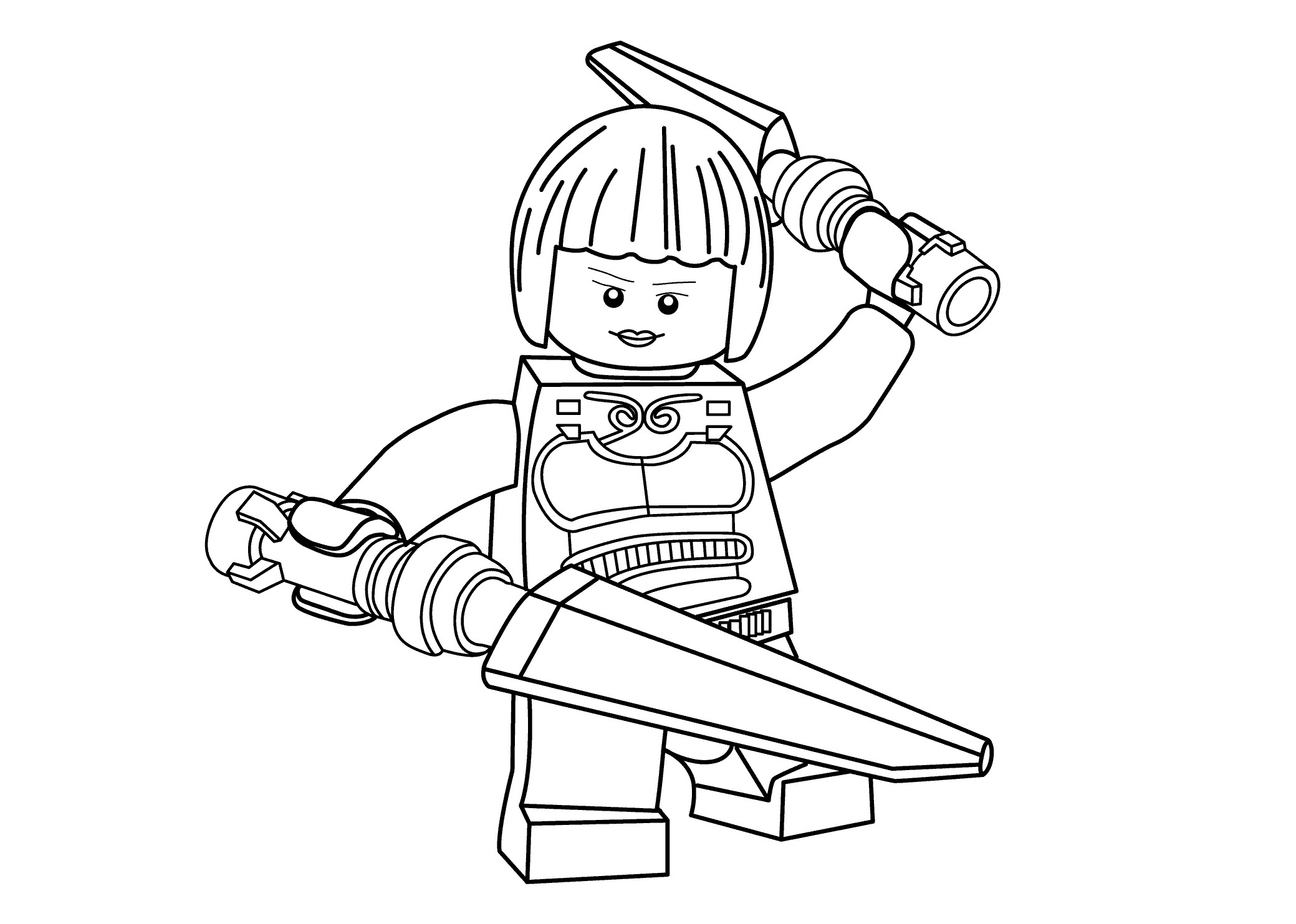 Lego Girls Coloring Pages
 Princesse Nya coloring page for girls Ninja go coloring