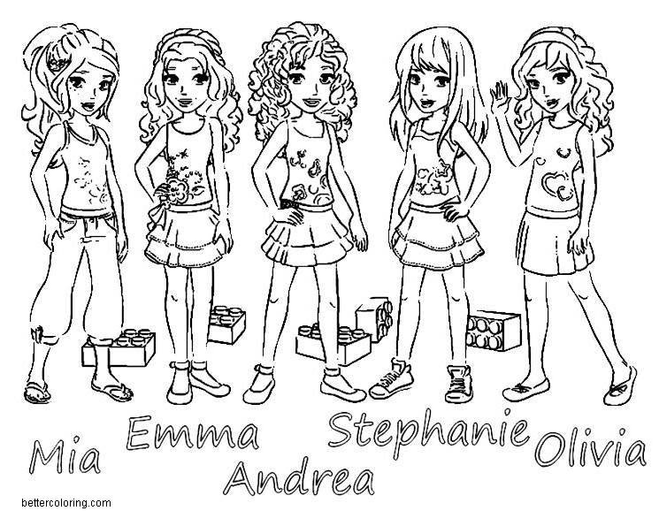 Lego Girls Coloring Pages
 Girls from LEGO Friends Coloring Pages Free Printable