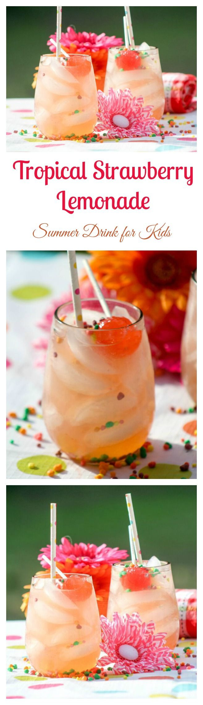 Lemonade Recipes For Kids
 Tropical Strawberry Lemonade Summer Drink Recipe for Kids