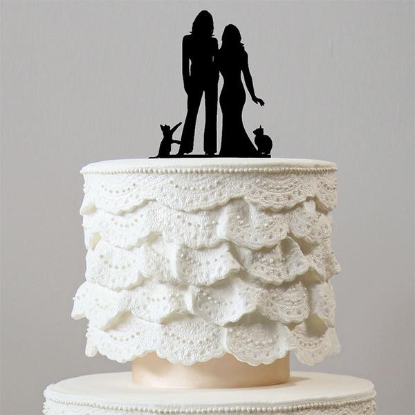 Lesbian Wedding Cake Toppers
 Lesbian Wedding Cake Toppers 2 Cats Family Pets