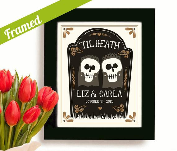 Lesbian Wedding Gift
 Lesbian Wedding Gift Personalized Day of the Dead Gay by