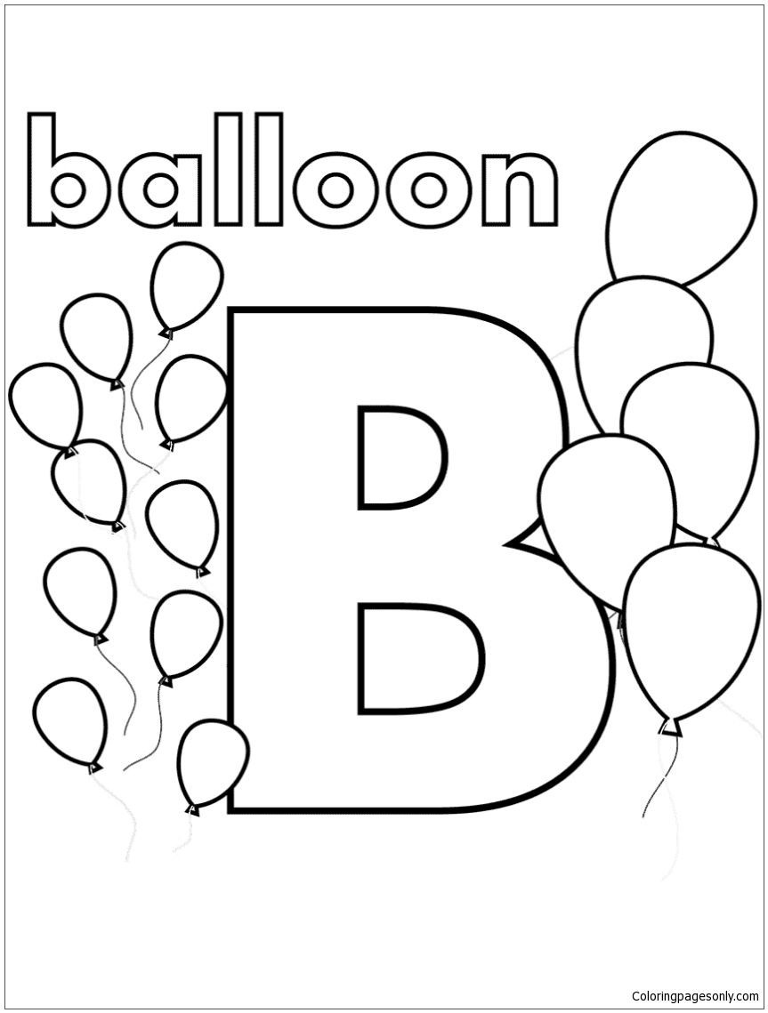 Letter B Coloring Pages For Toddlers
 B Is For Balloon Coloring Page