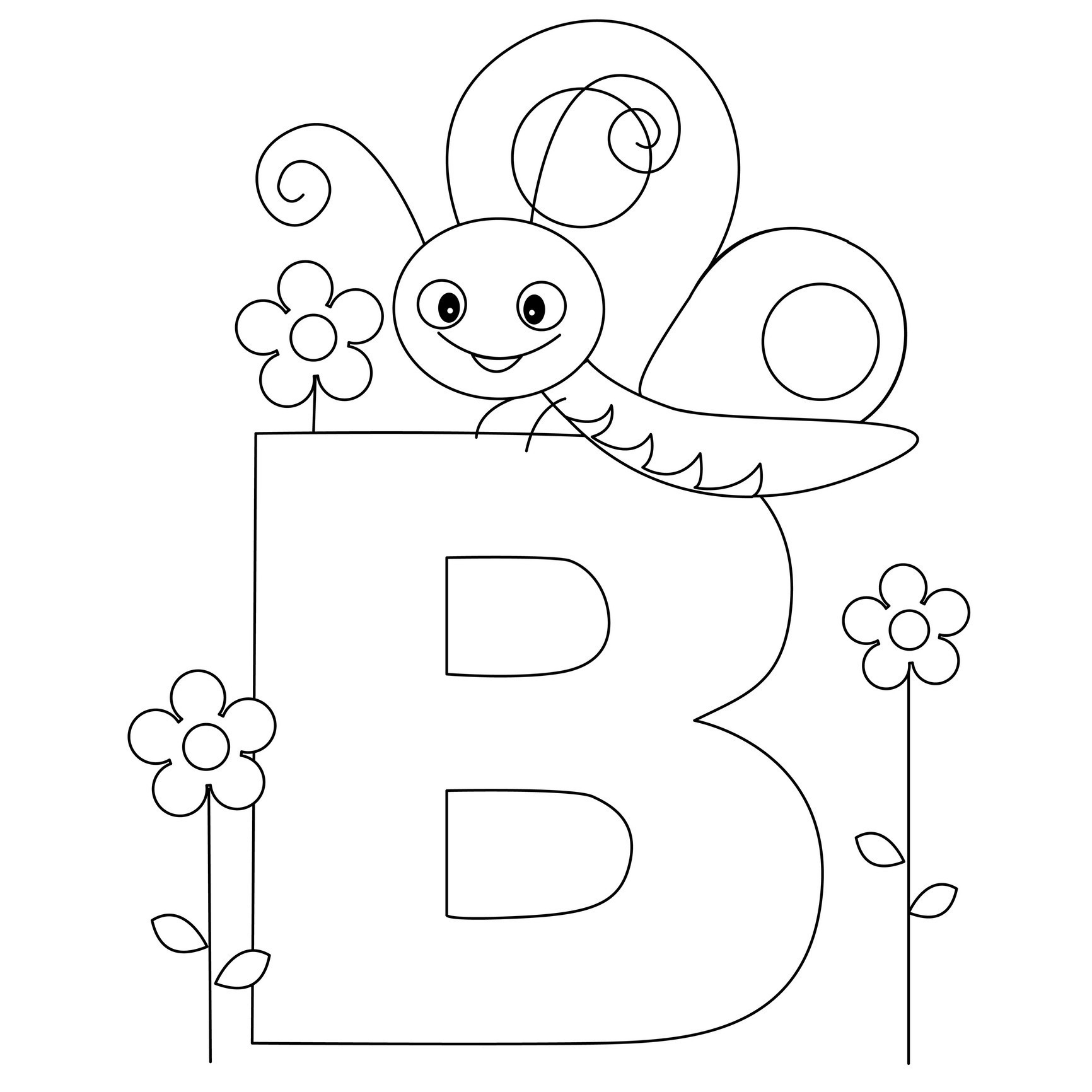 Letter B Coloring Pages For Toddlers
 Free Printable Alphabet Coloring Pages for Kids Best