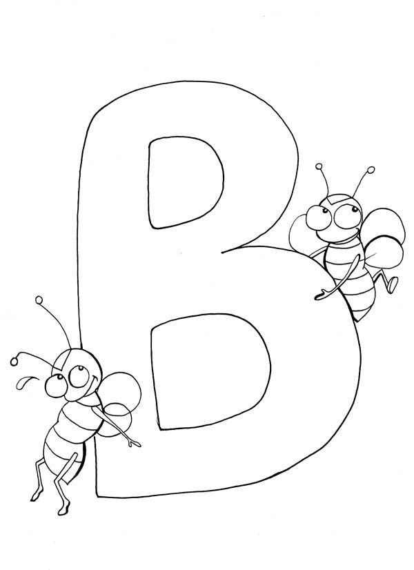 Letter B Coloring Pages For Toddlers
 Preschool Kids Learn Letter B for Bee Coloring Page
