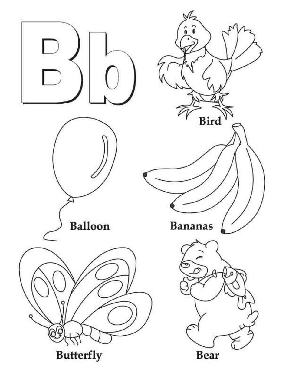 Letter B Coloring Pages For Toddlers
 Letter B Coloring Pages Preschool and Kindergarten