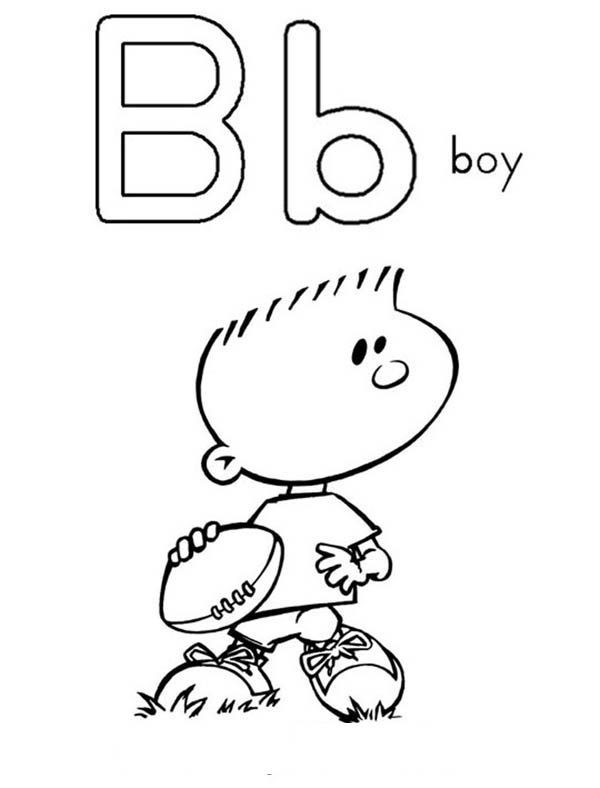 Letter B Coloring Pages For Toddlers
 Boy is for Letter B Coloring Page for Preschool Kids
