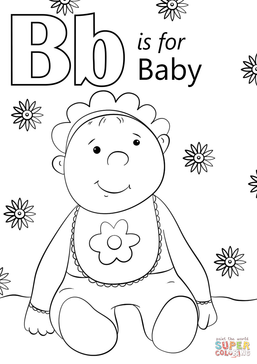 Letter B Coloring Pages For Toddlers
 Letter B is for Baby coloring page