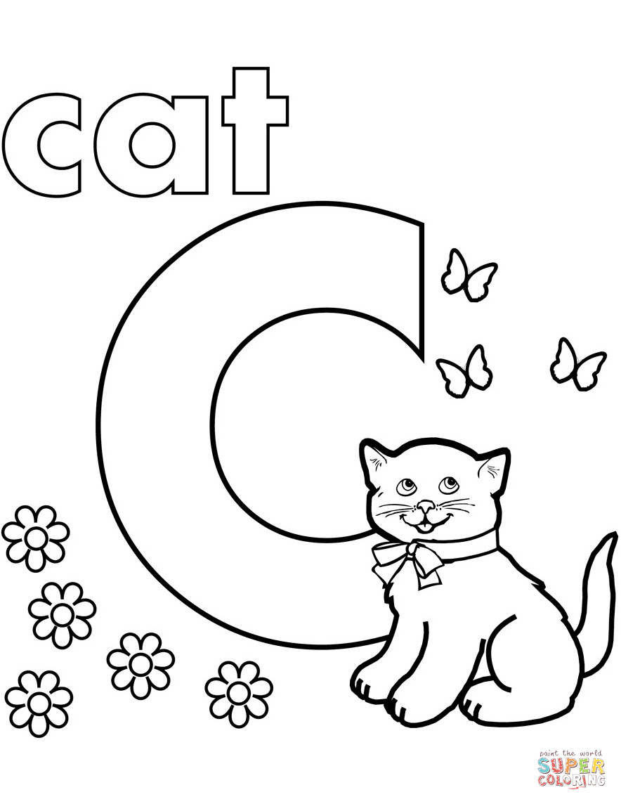 Letter C Coloring Pages For Toddlers
 C is for Cat coloring page