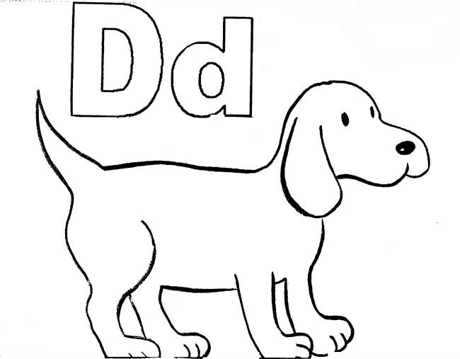 Letter D Coloring Pages For Toddlers
 D for dog