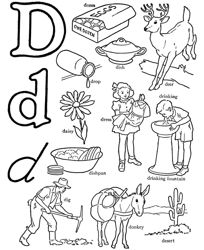 Letter D Coloring Pages For Toddlers
 Alphabet activity 2 english
