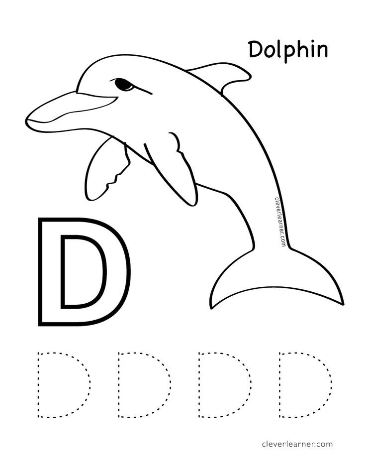 Letter D Coloring Pages For Toddlers
 D is for Dolphin Free Letter practice worksheets for