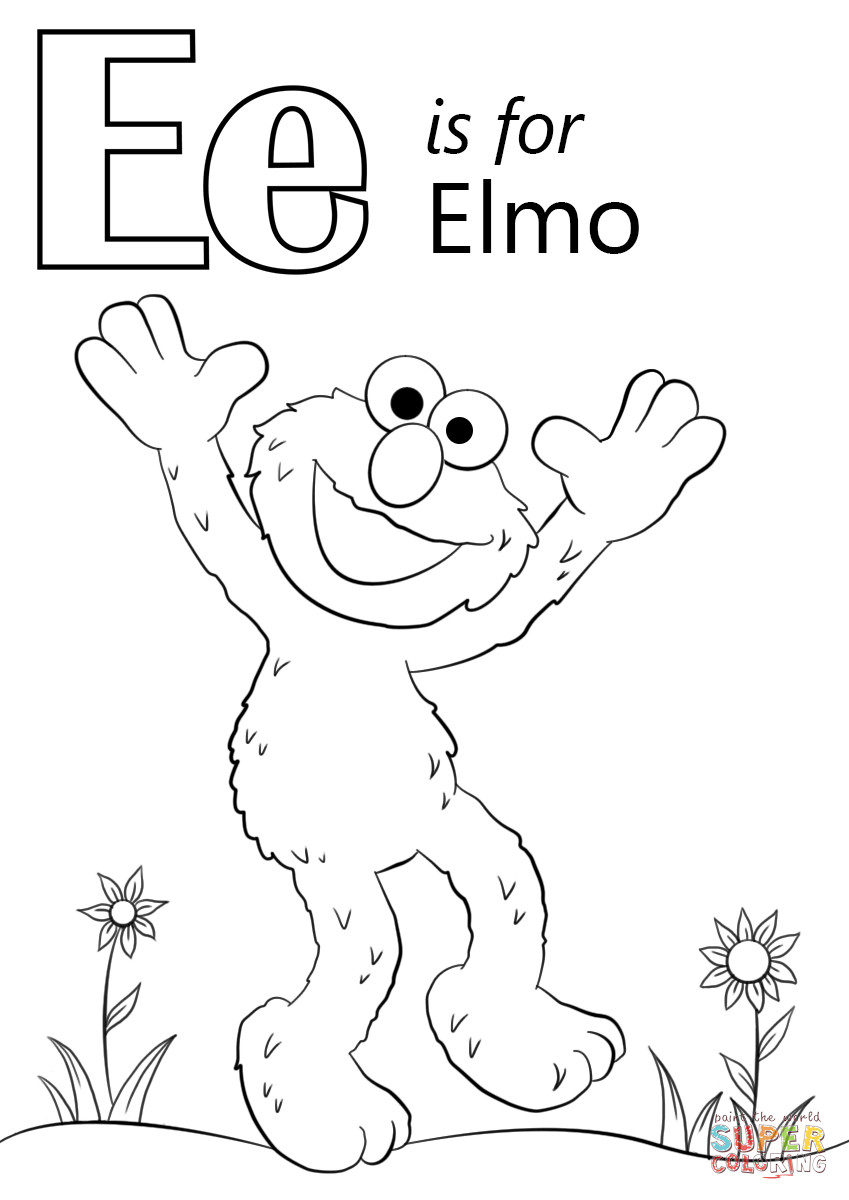 Letter E Coloring Pages For Toddlers
 Letter E is for Elmo coloring page