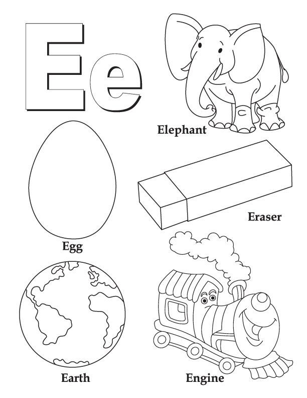 Letter E Coloring Pages For Toddlers
 My A to Z Coloring Book Letter E coloring page
