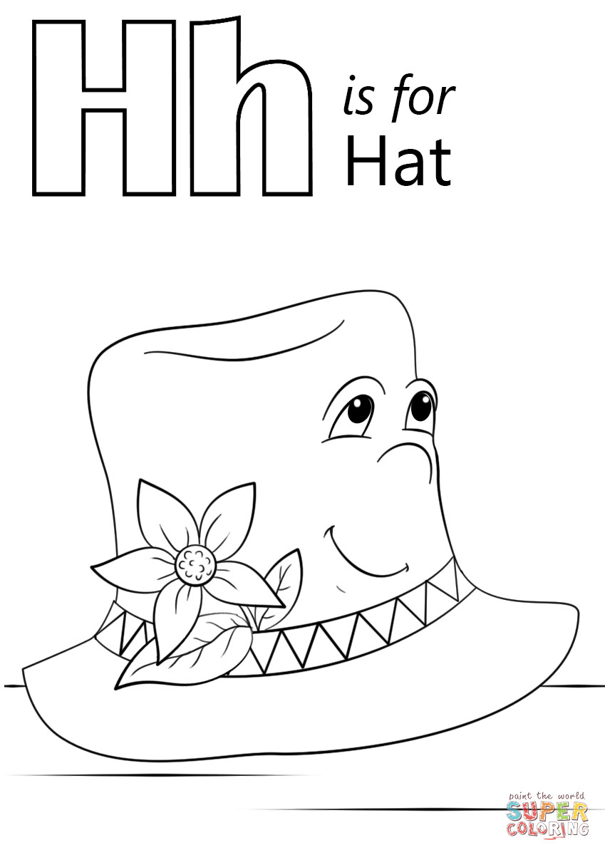 Letter H Coloring Pages For Toddlers
 Letter H is for Hat coloring page