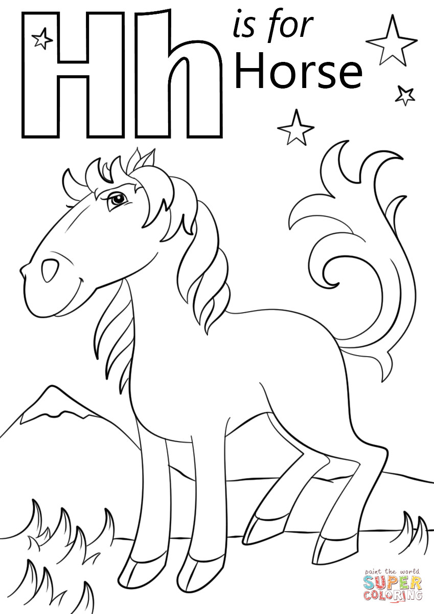 Letter H Coloring Pages For Toddlers
 Letter H is for Horse