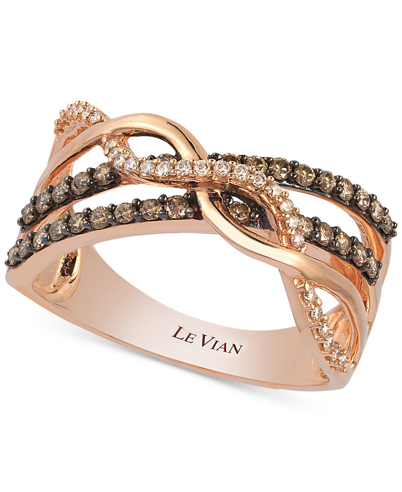 Levian Chocolate Diamond Rings
 Lyst Le vian Chocolate And White Diamond Crossover Ring
