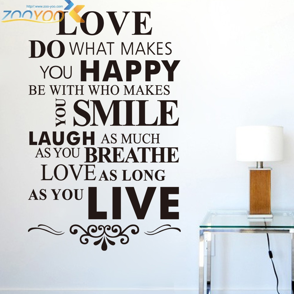 Life Quotes In English
 Aliexpress Buy english quotes wall decals happy