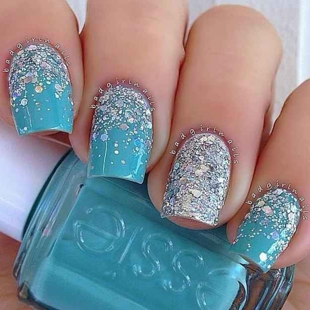 Light Blue Glitter Nails
 Blue Sparkle Nails s and for