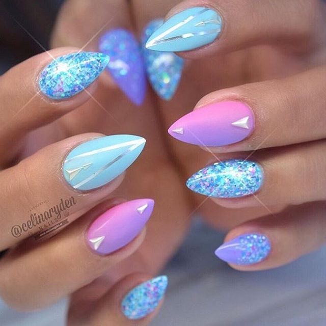Light Blue Glitter Nails
 I just want the blue glitter nails
