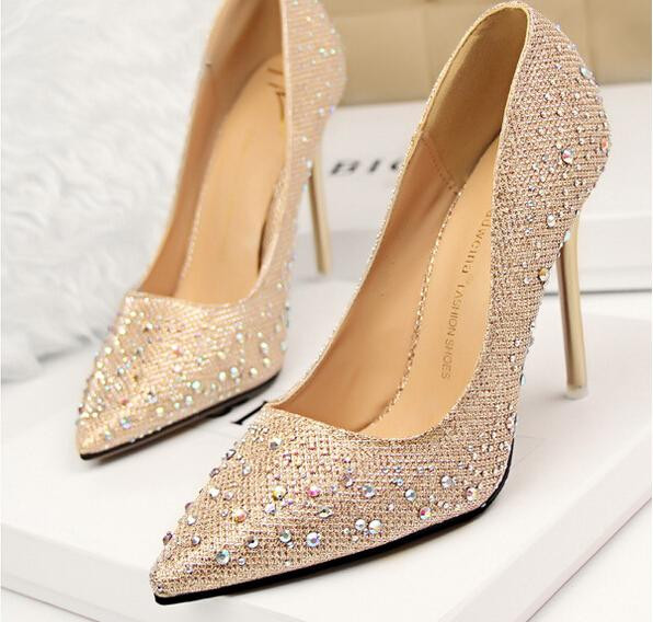 Light Gold Wedding Shoes
 2015 Rhinestone Wedding Shoes Bridesmaid Shoes Bridal Pink