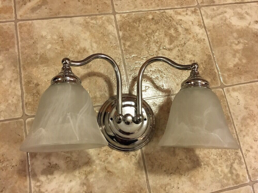 Lighting Fixtures Bathroom
 BATHROOM VANITY LIGHT FIXTURE Silver 2 Bulb Bath Room Over