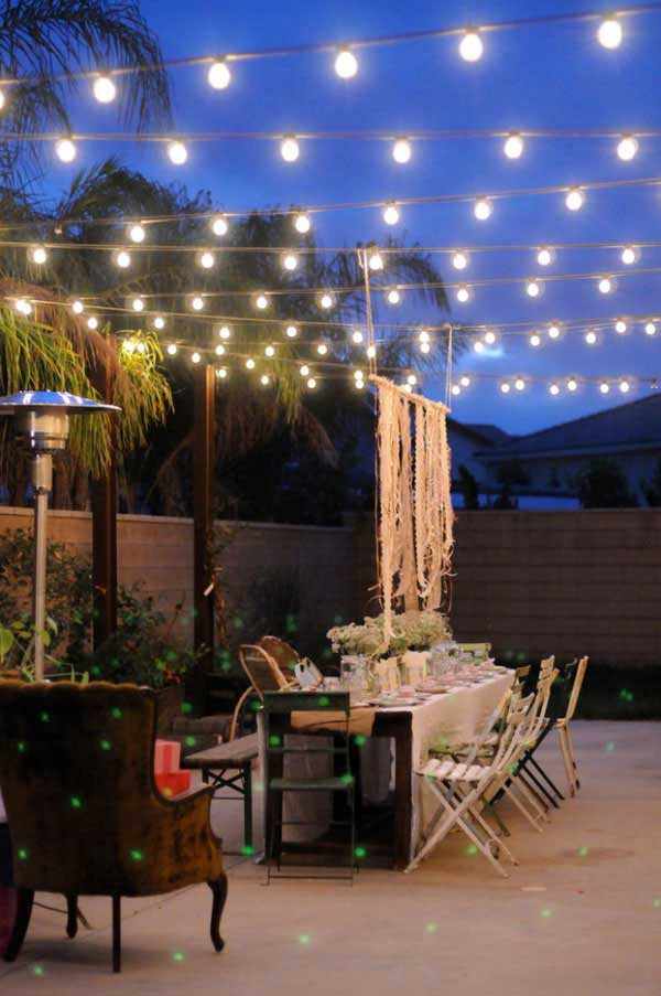 Lighting Ideas For Backyard Party
 24 Jaw Dropping Beautiful Yard and Patio String Lighting