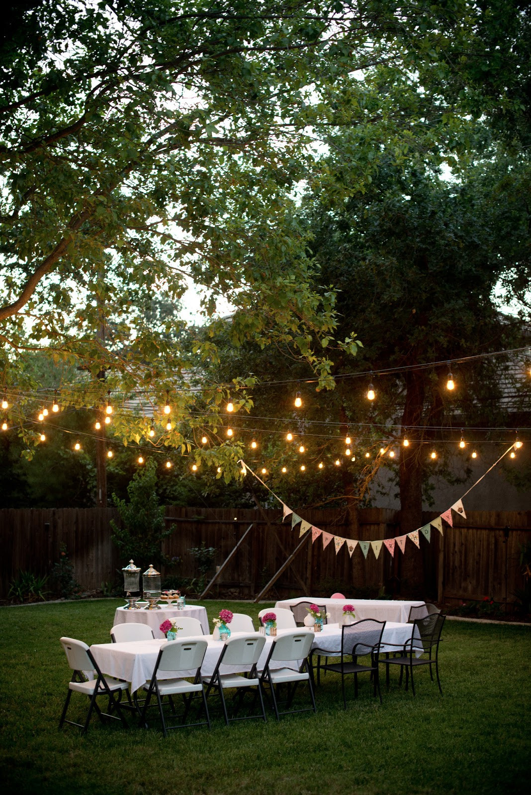 Lighting Ideas For Backyard Party
 Domestic Fashionista Backyard Birthday Fun Pink