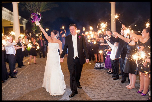 Lighting Sparklers At A Wedding
 weditorial™