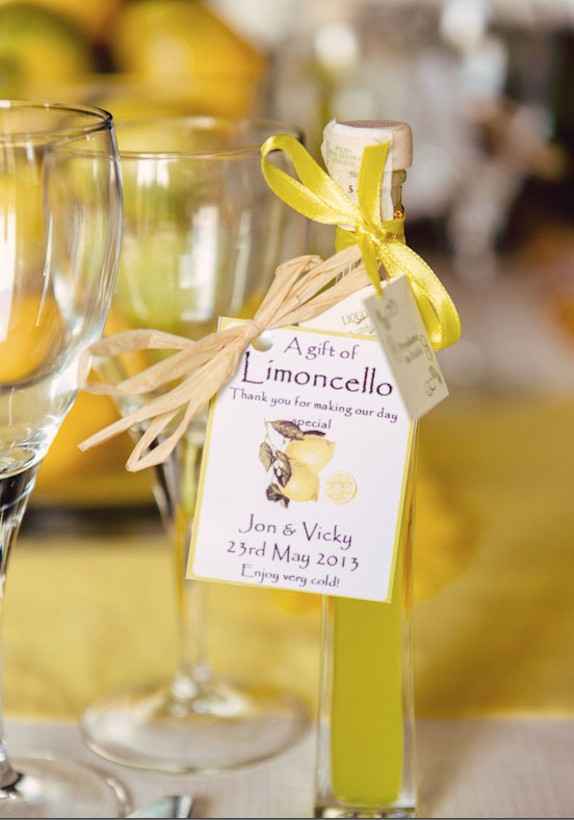 Limoncello Wedding Favors
 Mini Limoncello Bottles