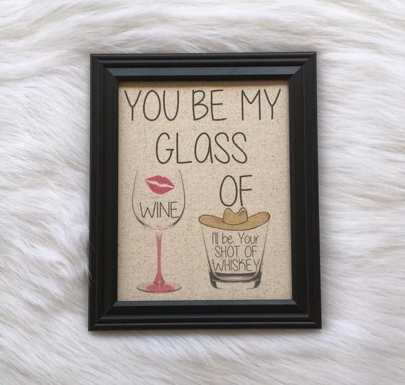Linen Anniversary Gift Ideas
 Cotton Anniversary Gift You be my glass of wine Linen