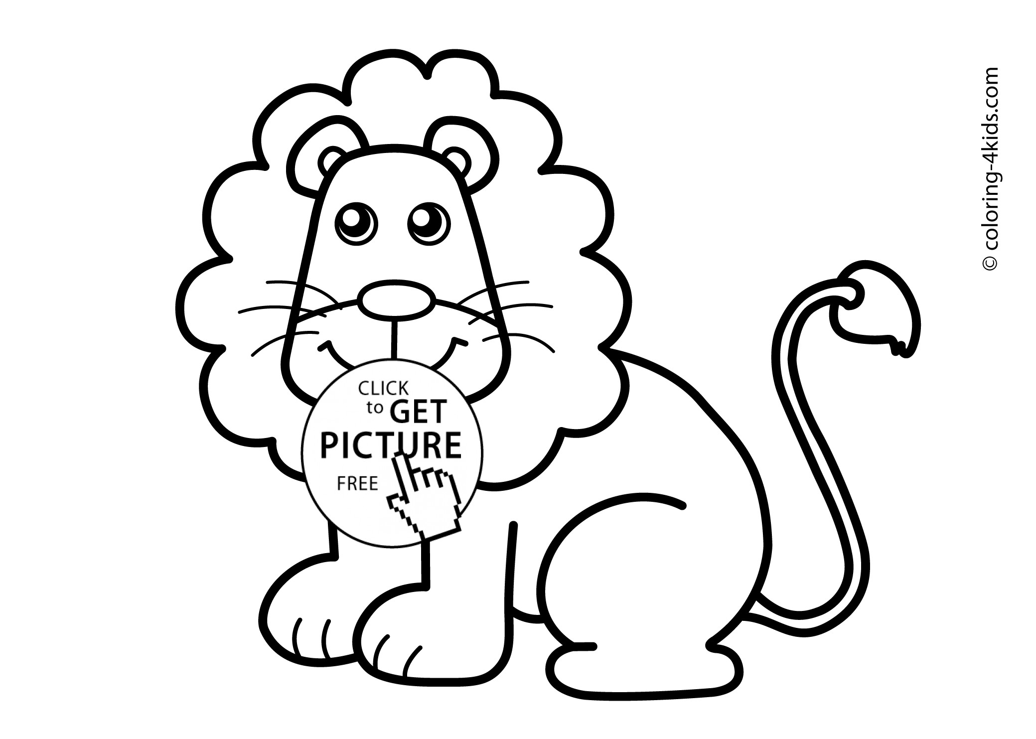 Lion Coloring Pages For Toddlers
 Lion Animals coloring pages for kids printable free