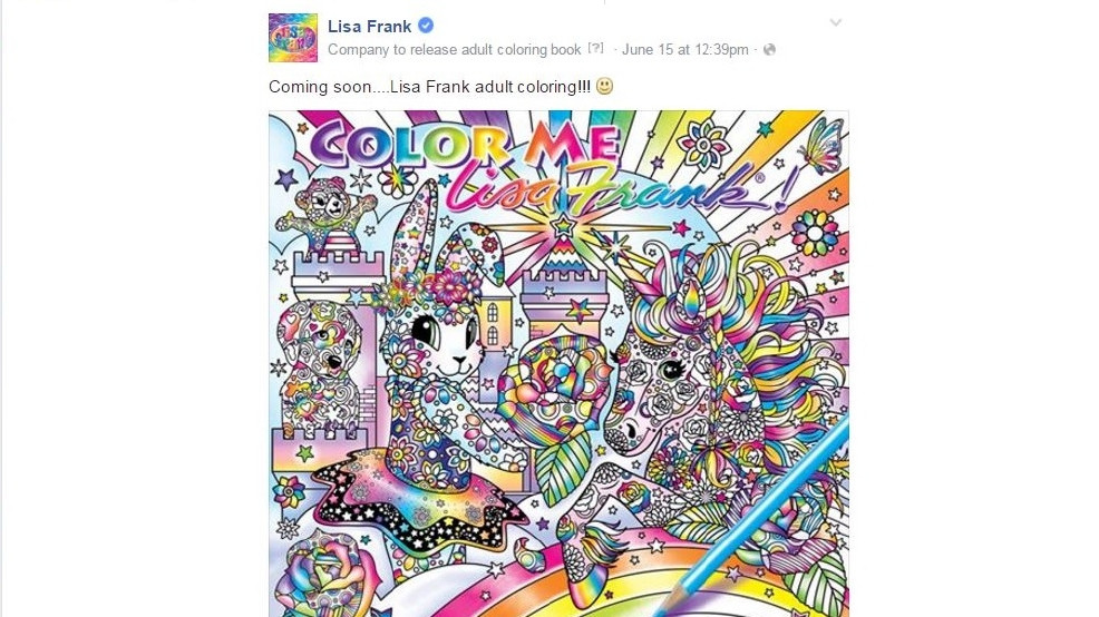 Lisa Frank Adult Coloring Books
 Lisa Frank makes 90s kids dreams e true announces