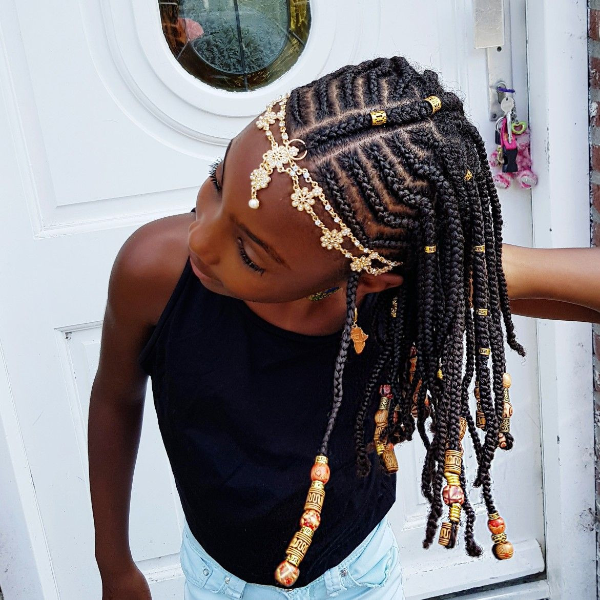 Little Girl Braids And Beads Hairstyles
 Braids and Beads Natural hairstyles for girls