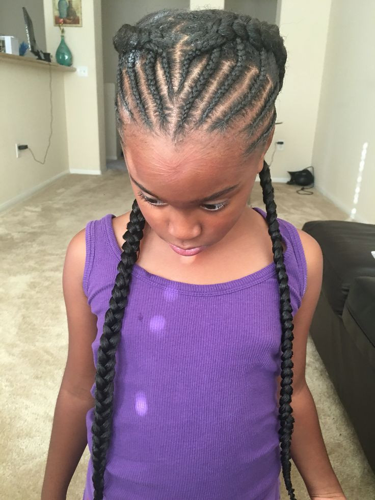 Little Girl Hairstyles Black Braids
 Goddess braids half braided Halo beehive black girl hair cornrows designs little girl
