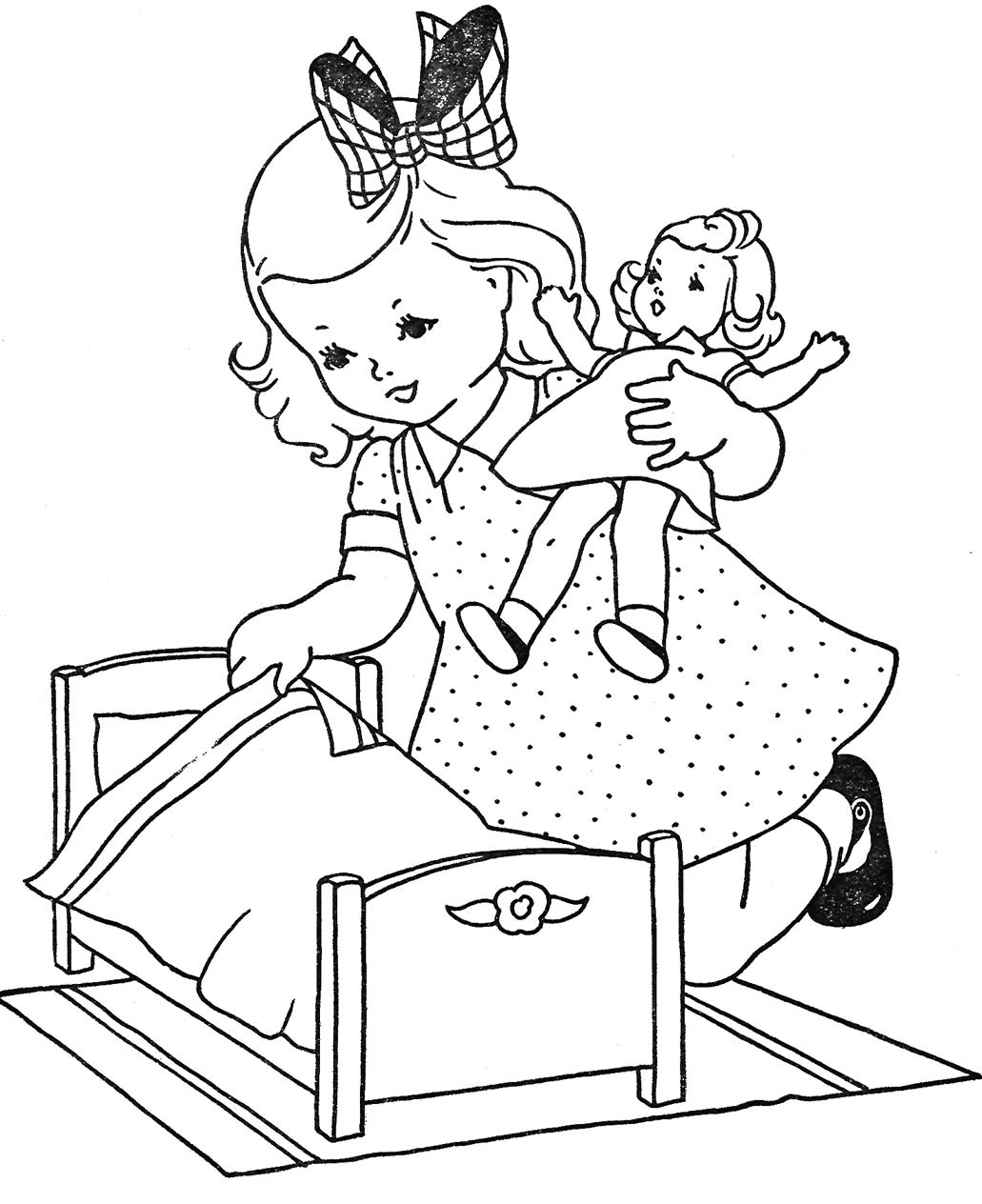 Little Girls Coloring Pages
 Favorite Paint Book — Little Girls – Q is for Quilter