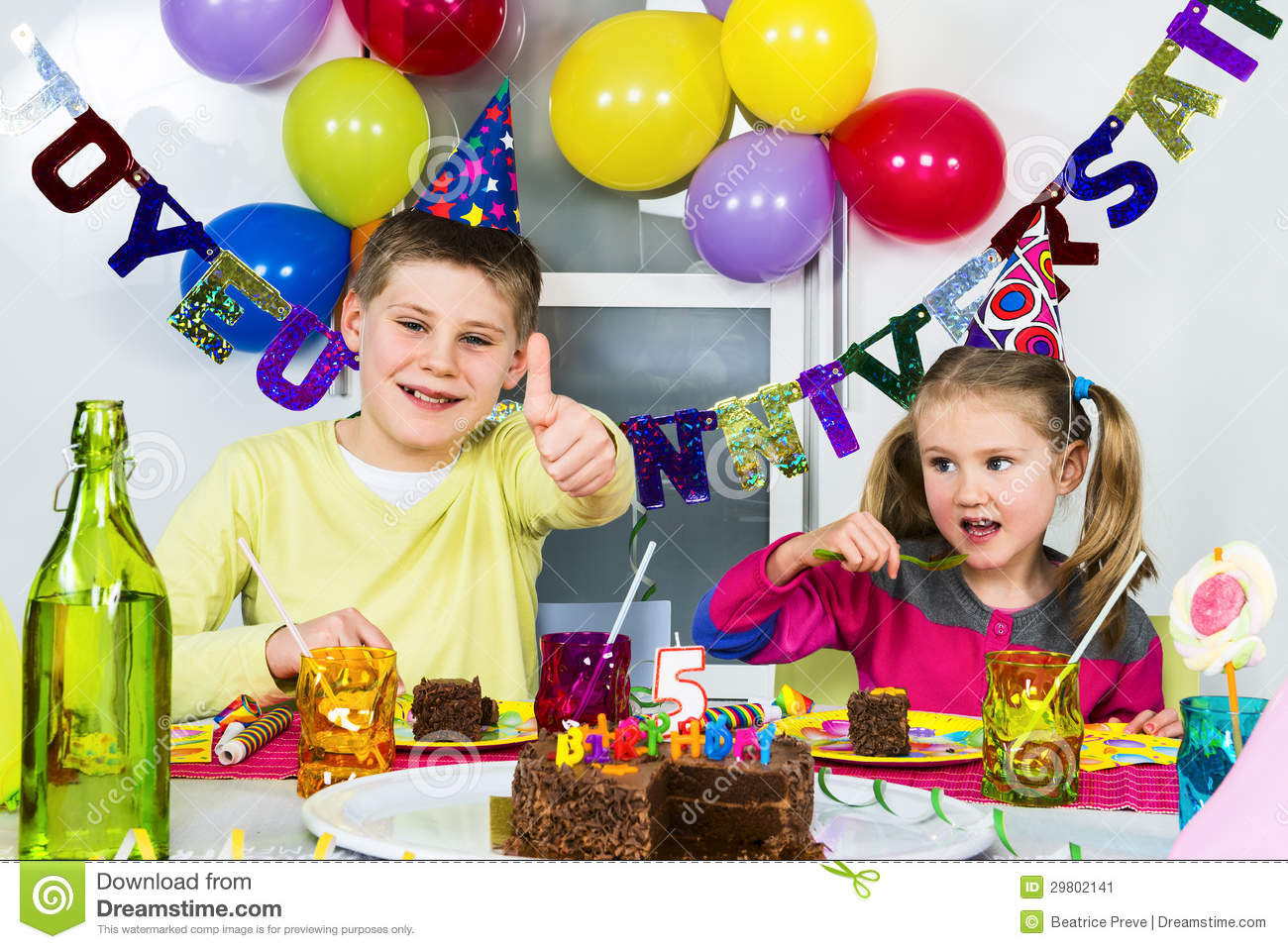 Little Kids Birthday Party
 Big Funny Birthday Party Stock Image Image