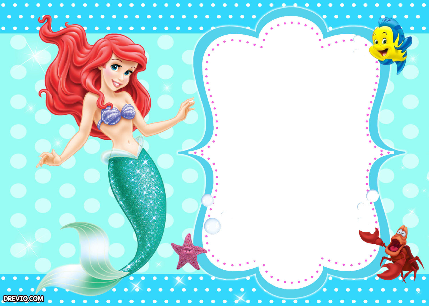 Little Mermaid Birthday Invitations
 Updated Free Printable Ariel the Little Mermaid