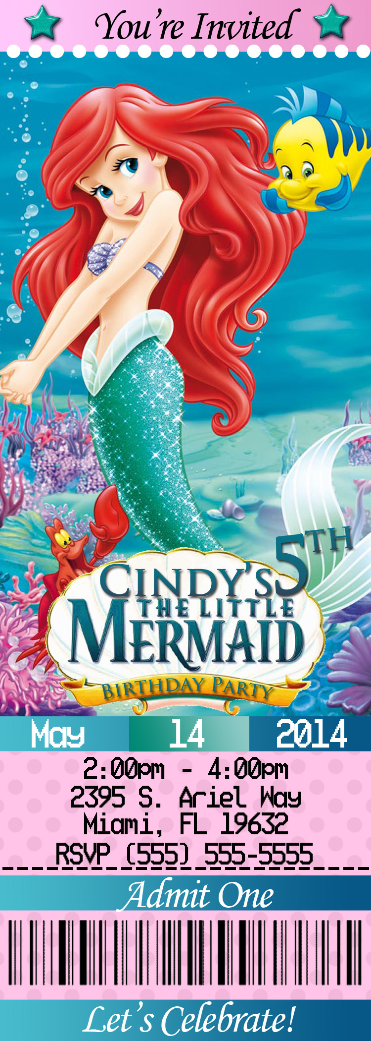 Little Mermaid Birthday Invitations
 Little Mermaid Birthday Invitations