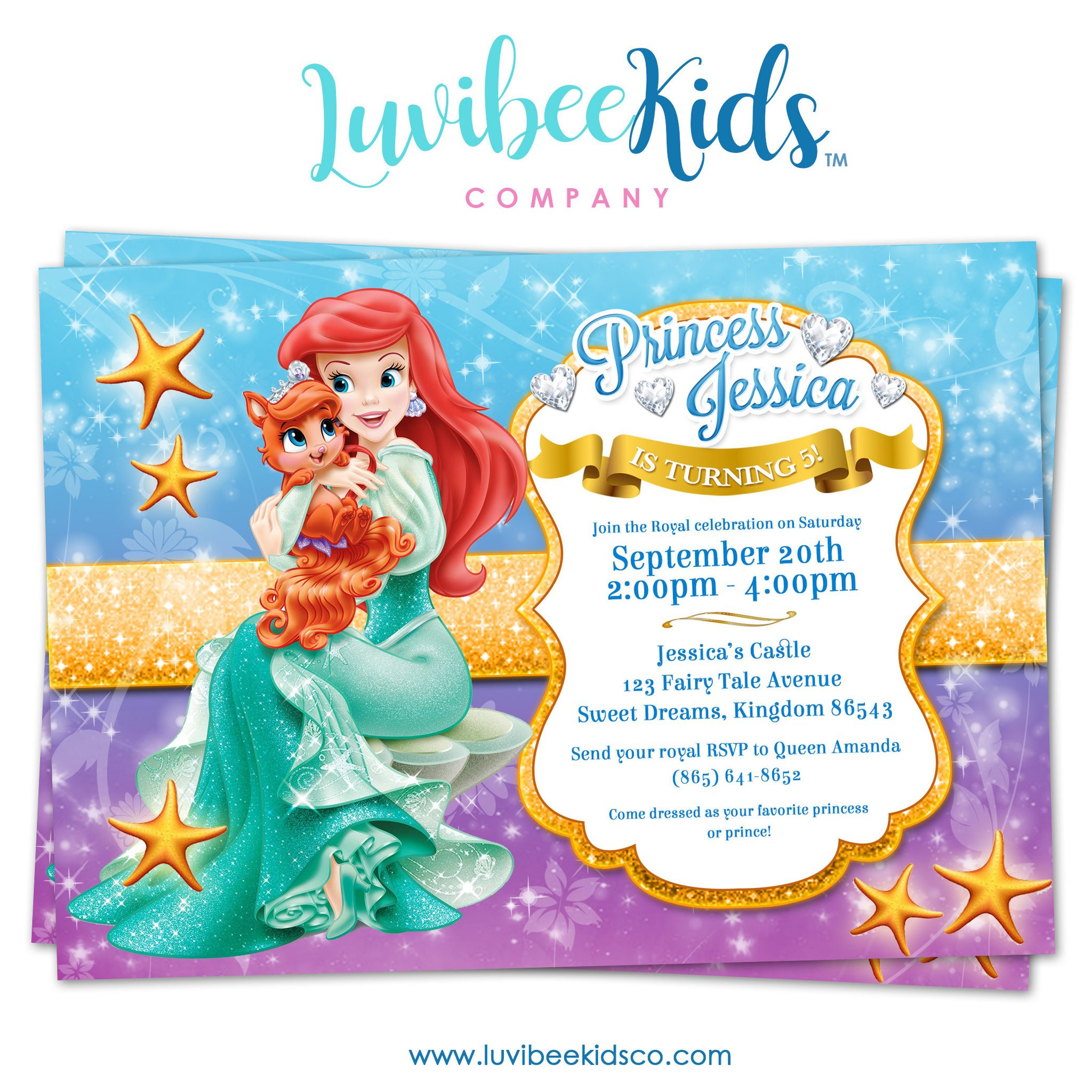 Little Mermaid Birthday Invitations
 Princess Ariel Little Mermaid