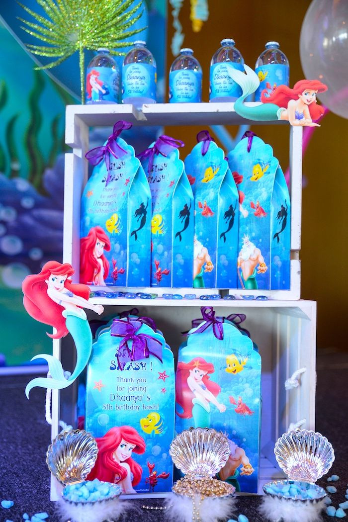 Little Mermaid Birthday Party Ideas Pinterest
 Little Mermaid t bags from an Ariel the Little Mermaid