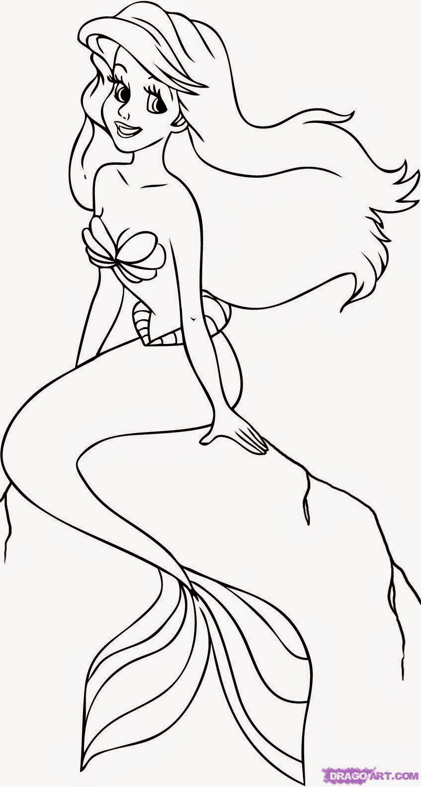Little Mermaid Printable Coloring Pages
 Coloring Pages Ariel the Little Mermaid Free Printable