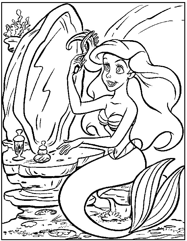 Little Mermaid Printable Coloring Pages
 FUN & LEARN Free worksheets for kid Little Mermaid