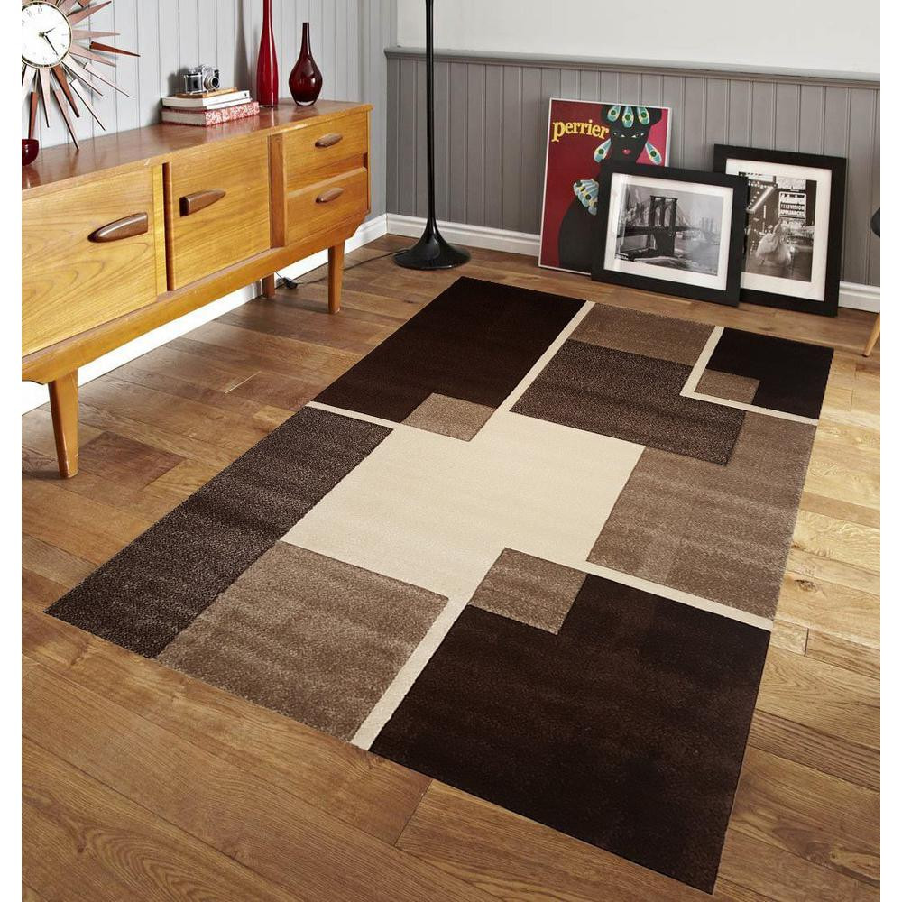 Living Room Area Rugs 8X10
 Pyramid Home Decor Renzo Collection Brown 8 ft x 10 ft