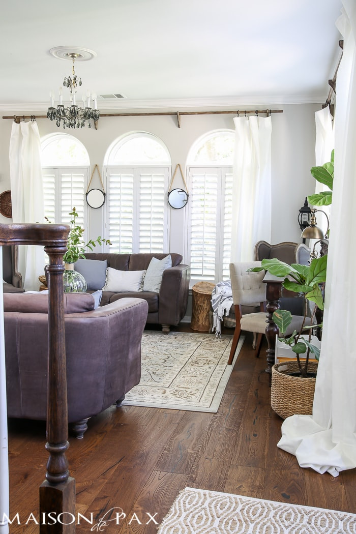 Living Room Curtain Rods
 DIY Curtain Rods Restoration Hardware Inspired Maison